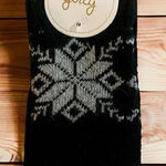 Black and Snow Flake Over the Knee Socks OSFM Black Photo 0