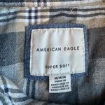 American Eagle  Outfitters Black and Gray Boyfriend Super Soft Plaid Shirt Size M Photo 10