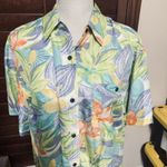 Kikomo Vintage 90s Silk Hawaiian Tropical Shirt Button Photo 1
