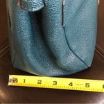 Henri Bendel CARLYLE Caviar Tumbled Teal Leather Satchel Bag with Original Strap Photo 9