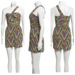 Mara Hoffman Twist One Shoulder Mini Dress Size 0 Bright Geometric Silk Photo 2