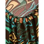 Womens Beaded Neckline Abstract Print Flowy Top Green Size M Photo 1