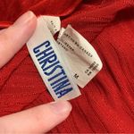 Christina Women's Textured Side Tie‎ Wrap Swim Coverup Skirt Red Photo 2