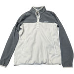 Columbia Women's Gray White Fleece Pullover Snap Neck Sweatshirt Size L Photo 0