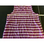J.Jill Purple & White Striped Linen Tank Top Large Sleeveless Casual Scoop Neck Photo 3