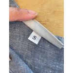 Bryn Walker Blue Linen Sleeveless Button Back Top Size S Made in USA Photo 3