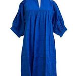 Never A Wallflower High Neck Dress Cobalt Blue Mini Cotton Windowpane Size XS Photo 0