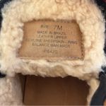 Bernardo EUC  Leather and Sheepskin Drea Embroidered Booties Brown Black Size 7 Photo 4