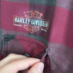 Harley Davidson  Red and Gray Plaid Button Up Snap Women’s Flannel Size 2XL Photo 5