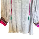 Pitusa Tunic Top Standard Multicolor Colorful Boho Cuffs Tasseled Artsy Resort Size L Photo 3