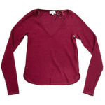 Socialite NWT  Burgundy V-Neck Waffle Knit Long Sleeve Thermal Shirt Photo 0