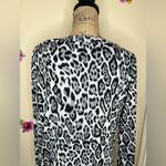 JODIFL NTM: Animal Leopard Print Light Gray & Black Long Sleeve Top Sz L Photo 9