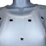 EXPRESS ‎ White Slit  Back Embroidered Mirror Detail Top NWT $50 Small Photo 2