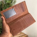 Unisex Brown genuine leather western wallet cardholder silver accents #boho #indie #texas #western #streetwear Photo 3