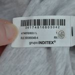 ZARA NEW  Long Sleeve Bodysuit Heather Grey Women L Cotton Jersey Snap Fitted Top Photo 6