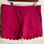 Isaac Mizrahi  Hot Pink Scalloped Hem Shorts Size 6‎ High Waist Photo 0