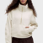 Lululemon Scuba Funnel Neck Half Zip Heathered Bone Gold size M/L NWOT Photo 0