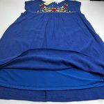 JODIFL  Women‎ Medium Blue Embroidered Dress Cap Sleeve Boho Bohemian Floral NEW Photo 9