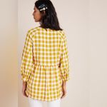 Maeve  April Babydoll Blouse Yellow Gingham Print Size Medium Photo 1