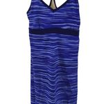 Athleta Shorebreak Swim Dress UPF 50+ Racerback Built In Bra Printed Blue M Tall Photo 1
