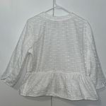 Chico's  EVIE Embellished Cotton White Everlasting Eyelet Jacket Chico SZ 2 US L Photo 1