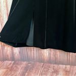 Badgley Mischka  Black Velvet Deep V Neck Lace Long Sleeve Cocktails Dress Size 4 Photo 11