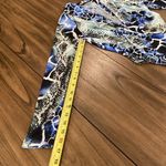 A3 snake skin pattern blue white faux wrap v neck low cut body suit size small Photo 5