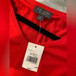 The Limited NWT Size S Red Short Sleeve V Neck Pleated Hem Flowy Tunic Stretch Top Photo 11