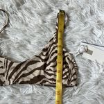 Good American New Women’s Khloe Satin swim top in Zebra001 size 1(Small) Photo 5