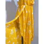 Free the Rose Women's Yellow Floral Print Split Wide leg Jumpsuit Size S Photo 3