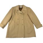 Larry Levine  Pea Coat Italy Camel Hair Vintage Women's Double Breasted Size L 14 Photo 0