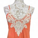 Mudd Y2K Orange and White Crochet Dress Boho Festival Size Large Photo 1