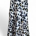 Bias Cut Satin Slip Skirt Elastic Waist Animal Print Skirt Small Y2k Wishlist White Photo 0