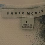 Haute Monde White With blue and black flower design Crop Top Size Large Photo 6