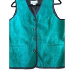 Diane Von Furstenberg Vintage Vest Green Leather Suede Medium ST PATRICKS DAY Photo 4