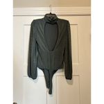 Astr the Label Bodysuit Women’s Size Medium High Neck Long Sleeve Open Back Teal Green Photo 6