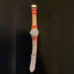 Alessandra Olla Gold Tone Watch Heart Charm Red Leather 5" to 6.25" Photo 4