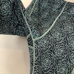 Ivory Ella  Blue Rose Floral Spellout Waistband Cropped or Capri Active Leggings Photo 6