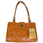 Patricia Nash Cut Out Collection Rosina Artisan Sun Yellow Leather Handbag NEW Photo 0