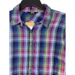 Max UK 18 US 14/16 Rainbow Plaid Button Up Long Sleeve 100% Cotton Shirt NWT Photo 1