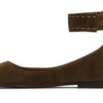 Frye Carson Ankle Strap Leather Suede Rustic Ballet Flats Green Size Women’s 7 Photo 1