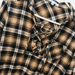 She & Sky Boutique brown black LACE UP PLAID DRESS Medium Photo 10