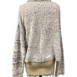 POL Lace-Up Chenille Sweater L White and Black Oversized Photo 2