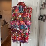 ANU floral wool fringe vest Pink Size XL Photo 4