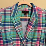 Talbots Madras Double-Button Sunshine Blazer Linen Blend Plaid Photo 9