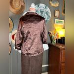Y2K Faux Crushed Silk Chocolate Large Brown Photo 5