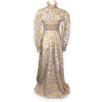 Marcel Fenez by Roland Klein Authentic Vintage 1970s Prairie Maxi Hostess Dress Purple Photo 2