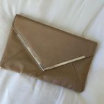 INC International Concepts Beige Faux Leather Chain Strap Clutch Purse Photo 1