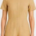 Ilana Kohn Womens Beige Short Sleeve Jumpsuit 4 Tan Photo 0
