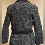 Ann Taylor Button Down Knit Cardigan Black Ivory Belt Collar Wool Blend SZ M Photo 5